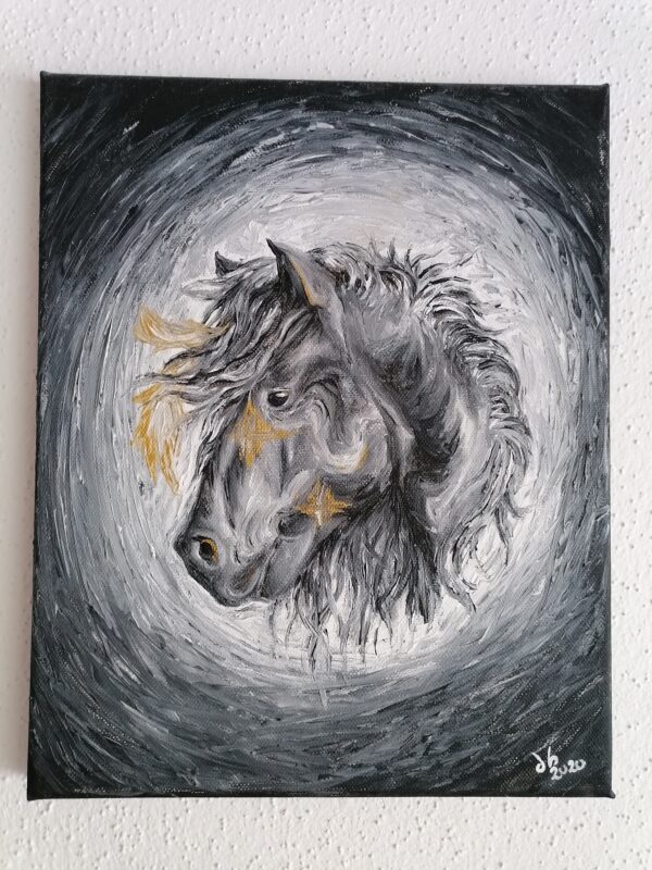 Black horse Acrylic – animalpainting